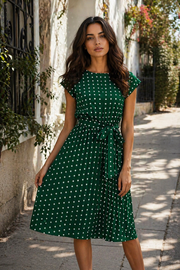 Maya — Polka Dot Knee-Length Dress