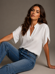 Nina — Relaxed V-Neck Blouse