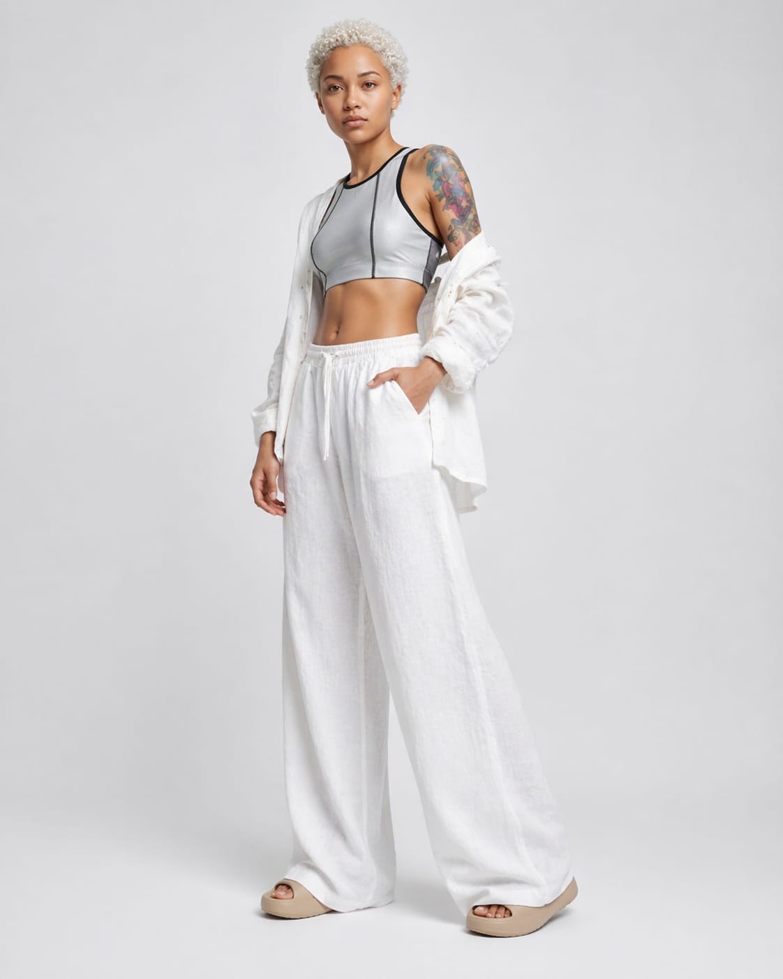 Aria — Wide Leg Linen Trousers